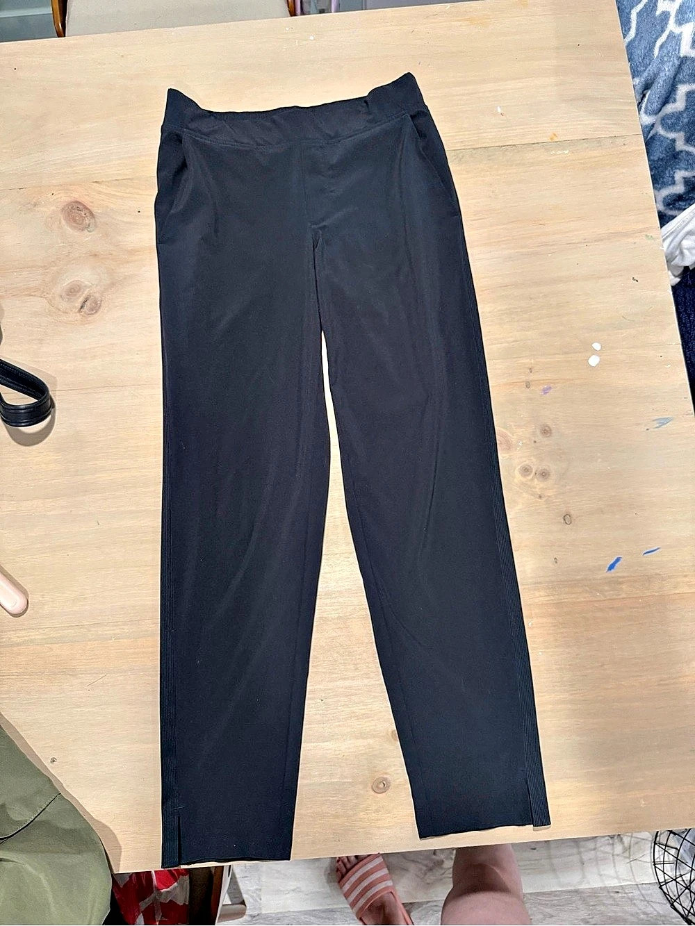 Athleta Brooklyn Ankle Pant Black Pull On Zip Pockets Size 0